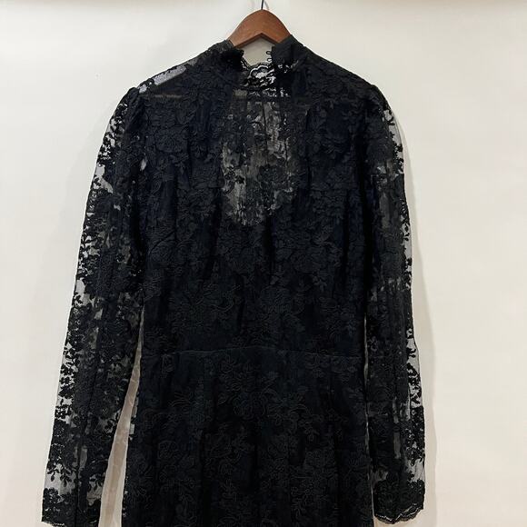 V.Chapman Womens The Jules Turtleneck Lace Maxi Dress Black Size 12 NWT - Picture 6 of 12